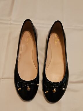 kate spade Black Patent Bow Ballet Flats. Size 10 1/2